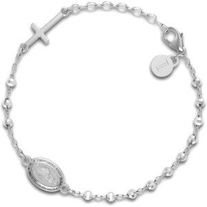 925 Sterling Silver Bead Station Women's & Girls' Religious Bracelet